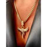 Fairydaze Anka Kuşu Altın Kaplama Zümrüdüanka Kolye
