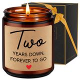 Fairy's Gift 2 Yıl Yıldönümü Mum Hediyeleri Erkek Arkadaşı GF Karı Koca - Pamuk 2. Yıldönümü Çift Hediyeler Fikirler - İki Yıl Düğün Anniv. Çiftler için hediyeler, Mutlu İkinci Anniv.