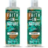 FAITH IN NATURE Coconut /%99 Doğal İçerikli Şampuan-Nemlendirici Hindistan Cevizi Normal&Kuruya Dönük Saçlar İçin (2 paketi)