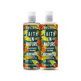 Faith In Nature Greyfurt Portakal %99 Doğal Tazeleyici 2x400 ml Saç Kremi ve Şampuan