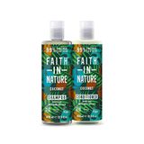 Faith In Nature Hindistan Cevizi %99 Doğal Nemlendirici 2x400 ml Saç Kremi ve Şampuan