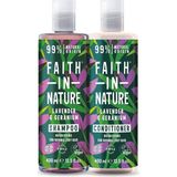 Faith In Nature Lavanta Sardunya %99 Doğal Rahatlatıcı Saç Kremi ve Şampuan 2X400 ml - Standart