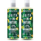 FAITH IN NATURE%99 Doğal Dengeleyici Saç Bakım Kremi Normal & Yağlanmaya - Kepeğe Meyilli Saçlar İçin (Biberiye, 400 ml) (2 paketi)