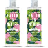 FAITH IN NATURE%99 Doğal Onarıcı Saç Bakım Kremi Normal & Kuruya Dönük Saçlar İçin (Yabani Gül, 400 ml) (2 paketi)