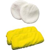 Fakir 2 Adet Beyaz + 2 Adet Sarı Yedek Buharlı Temizleyici Paspas Bezi Atmos ve Pocket Için Uyumlu