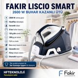 Fakir 2600 W Seramik Taban Yapısı, 8 Bar Buhar Basıncı ,lıscıo Smart Buhar Kazanlı Ütü - Beyaz