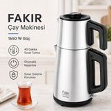 Fakir Elektrikli Çay Makinesi Çaycı 2 Litre Geniş Hazneli 1650 W Su Isıtıcı Kettle Otomatik Sıcak Tutma - Susuz Çalışma Emniyeti ve Damlatmaz Güvenli Servis - Gri