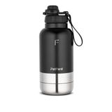 Fakir PetPard 3 in 1 Kedi & Köpek Mama Kapları ve Paslanmaz Çelik Termos, 1 Litre, Siyah