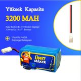 Fakir Robert RS 730 Robot Süpürge 3200 mAh 14.4 V Yanmaz Batarya – Orjinal Uyumlu Uzun Ömürlü, Yüksek Performans Pil