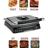 Fakir Tost Makinesi 2000 W Ayarlanabilir Isı Granit Görünümlü Yapışmaz Alüminyum Plaka, 6 Dilim Kapasite - Gri
