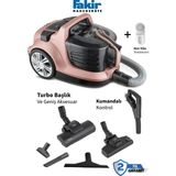 Fakir Veyron Pro Rose 850 W Toz Torbasız Kumandalı Kontrol Hepa Filtre Turbo Halı Döver Başlıklı Süpürge + Mini Hav-Yün Temizleyici - Rose Gold