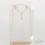 Falaise Accessories 2 TAŞLI KOLYE&KÜPE SET - ALTIN