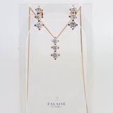 Falaise Accessories 3 TAŞ KOLYE&KÜPE SETİ - ALTIN