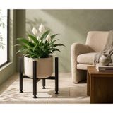 Falcon Demir Çelik Modern Metal Saksı Standı - Dekoratif Salon ve Balkon Saksı Standı - Siyah