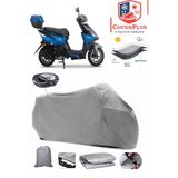 Falcon Nitro 50 Branda Gri Arka Çanta Uyumlu(Topcase) Motosiket Brandası Motor Örtüsü Çadır Su Geçirmez Motosiklet Kılıfı Motor Brandası,lastikli,taşıma Torbalı