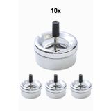 Falconetti 10 Adet Çelik 9 cm Basmalı Kafe Restaurant Lokanta Yuvarlak Kül Tablası Küllük