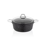 Falez Black Line Granit Döküm 28 Cm Derin Tencere Siyah Gri