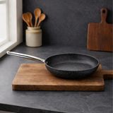Falez Black Line Granit Tava 26 cm Siyah Renkli Tek Parça Derin Tava, Sağlıklı Pişirme İçin İdeal