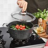 Falez Blackline 16 cm Granit Tencere - Siyah