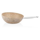 Falez Boomerang 30 cm Krem Granit Döküm Wok Tava