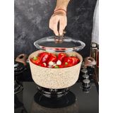 FALEZ Creamy 30 cm Granit Derin Tencere