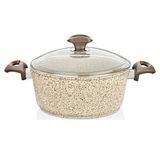 Falez Creamy 30 cm Krem Granit Derin Tencere