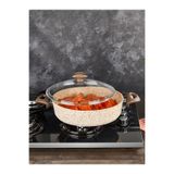 FALEZ Creamy Granit Karnıyarık Tencere 32 Cm kahverengi 32 cm