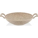 Falez Creamy Granitec 30 cm Kavurma Tavası - Krem
