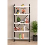Falez Dekoratif 5 Raflı Kitaplık Geniş Metal Kitaplık Dosya Rafı Ofis Salon Raf 180X66 Beyaz - 0-Koyu Mavi