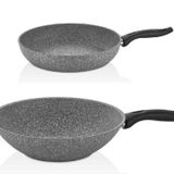 Falez Granit Kızartma Tavası 30 Cm Ve 28 Cm Wok Tavası