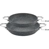 Falez Granit Sahan Seti 20 - 22 cm Indüksiyon Tabanlı - Gri