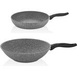 Falez Granit Tava 24 Cm Ve 28 Cm Wok Tava