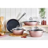 Falez Markiz Aluminyum Granit 7 Parca Tencere Seti Rose Mkz1004