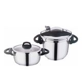 Falez TWC-1001 Twist Cook 4+7 lt Siyah Gri Düdüklü Tencere Seti