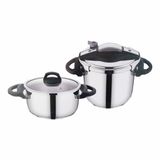 Falez Twist Ve Cook 2'li Gri 7lt+4lt Düdüklü Tencere Seti