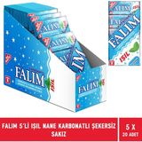 Falım 5'li Paket Işıl Nane Karbonatlı Şekersiz Sakız 20 gr Aromalı ve Lezzetli