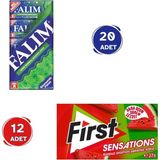 Falım Nane Aromalı Sakız (7gr x 100 Paket) - First Sensations Karpuz 12’li Paket (27GR x 12 Adet) Avantajlı Falım-First Paketi - 7 Adet