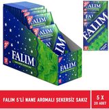 Falım Nane Aromalı Şekersiz Sakız 35 gr 5'li Paket - 20 ADET Sağlıklı Nane Tadı