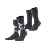 FALKE Erkek çorabı (2'li paket), Gri (Anthracite Melange 3081), 40-46