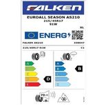 Falken 215/45 R17 91W XL Euroall Season AS210 Dört Mevsim Lastiği 2025