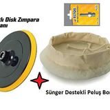 Falken Pasta Cila Uygulama İçin 115 Kaucuk Cırtlı Alt Sünger Destekli Peluş Bone Matkap Takma Adaptör
