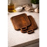fam wood art 2'li Doğal Ahşap Kızartma Tabağı Nihale Small Sunumluk Supla,Aksesuar Organizeri 19 x 23 cm