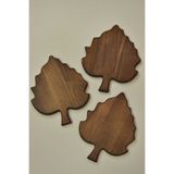 fam wood art 3'lü Ahşap Çınar Yaprağı ,Organizer,Çok Amaçlı Stand Kesme Tahtası 21 cm x 28 cm