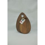 fam wood art Damla Model 2'li Kesme Sunum Doğrama Tahtası, Servis Tabağı %100 Çam Ağacı