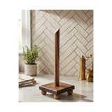 fam wood art Kare Doğal Ahşap Top Ayaklı Kâğıt Havluluk , Rulo Kâğıt Havluluk %100 Çam 11x11x30 cm