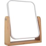 Fame Kitchen 2x/x Kat Büyüteçli Bambu Standlı Çift Taraflı Makyaj Aynası 18X21CM