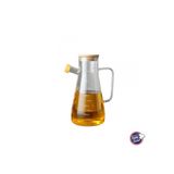 Fame Kitchen Bambu Kapaklı Borosilikat Cam Damlatmaz Yağlık Sirkelik Sosluk - 900 Ml