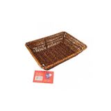 Fame Kitchen Hasır Dikdörtgen Sepet Rattan Ekmek Sepeti - Meyve Sepeti 26cm x 20cm x 7cm