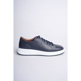 Fame Step Erkek Hakiki Deri Sneaker Ayakkabı Lacivert Ortopedik Rahat Günlük - Torino - 001-Lacivert