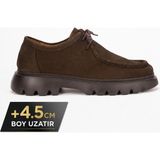 Fame Step Hakiki Deri Erkek Casual Ayakkabı +4.5 cm Boy Uzatan Kalın Taban Günlük Bağcıklı Comfort Vicenza - Kahve1